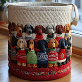 Desfile de Dachshund | Cesto de Ropa Hecho a Mano