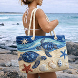 Cartera de Playa Hecha a Mano | Escape Oceánico de Tortuga