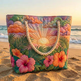 Cartera de Playa Hecha a Mano | Amanecer Tropical