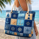 Cartera de Playa Hecha a Mano | Náutica Azul