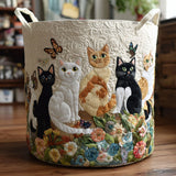 Gatos de Jardín | Cesto de Ropa Hecho a Mano