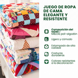 Juego de cama acolchado de 3 piezas - Encanto de las Poinsettias